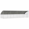vidaXL Chicken Cage 4 pcs Silver 800 x 200 x 198.5 cm Galvanised Steel