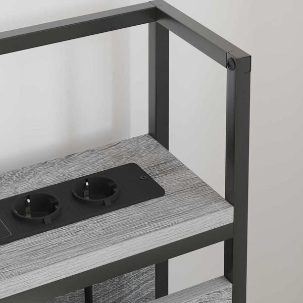 vidaXL Storage Headboard with Shelf Grey sonoma 150 cm Engineered wood