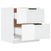 vidaXL Bedside Cabinets 2 pcs High Gloss White Engineered Wood