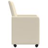 vidaXL Dining Chairs with Wheels 2 pcs Cream 57 x 66 x 94 cm