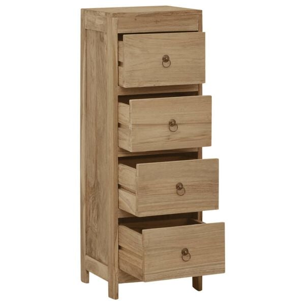 vidaXL Chest of Drawers 30x30x90 cm Solid Wood Teak