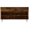 vidaXL Shoe Bench Smoked Oak 102x35x55 cm Engineered Wood