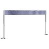 vidaXL Free Standing Awning Blue and White 600x300 cm Fabric and Steel