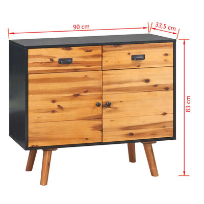 vidaXL Sideboard Solid Acacia Wood 90x33.5x83 cm
