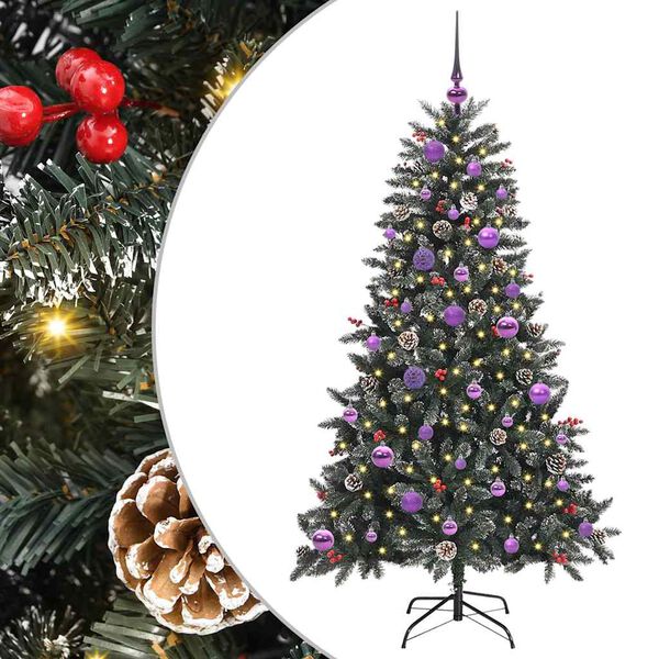 vidaXL Artificial Christmas Tree with 150 LEDs with Stand Green 150 cm