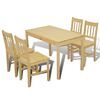 vidaXL Dining Set 5 Pieces Pine Wood Natural