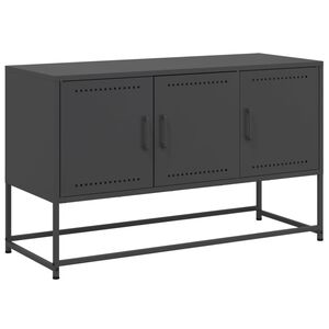 vidaXL TV Cabinet Black 100.5x39x60.5 cm Steel