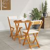 vidaXL Garden Bistro Set with Cushion 3 pcs Brown Solid acacia wood