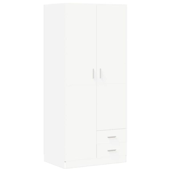 vidaXL Wardrobe White 80x52x180 cm Engineered Wood