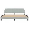 vidaXL Bed Frame "Dover" Light Grey 180x200 cm Super King Velvet