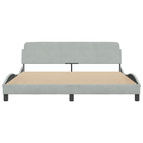 vidaXL Bed Frame "Dover" Light Grey 180x200 cm Super King Velvet
