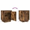 vidaXL Bedside Cabinet with LED Lights&nbsp;Smoked Oak 38x34x50 cm
