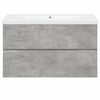 vidaXL 2 Piece Bathroom Furniture Set Concrete Grey Engineered Wood