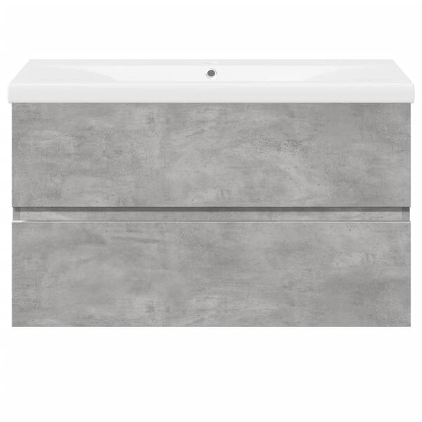 vidaXL 2 Piece Bathroom Furniture Set Concrete Grey Engineered Wood