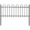 vidaXL Garden Fence BOXTEL with Hoop Top Steel 181x80 cm Black
