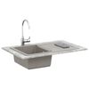 vidaXL Sink Grey 780 x 500 mm 80% Quartz and 20% Resin