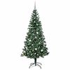 vidaXL Artificial Pre-lit Christmas Tree Green 210 cm PVC and Metal