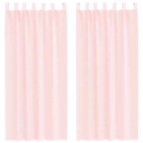 vidaXL Voile Curtains with Loops 2 pcs Light Pink 140x245 cm