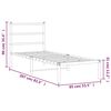 vidaXL Metal Bed Frame without Mattress with Headboard White 80x200cm