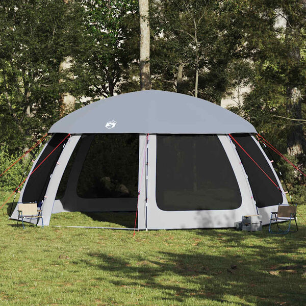 vidaXL Pool Tent with Removable Fly & Mesh Walls Grey 612x612 cm