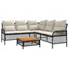 vidaXL 2 Piece Garden Sofa Set with Cushions Black Poly Rattan