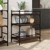 vidaXL Kitchen Trolley Brown Oak 65x40x86.5 cm Engineered Wood