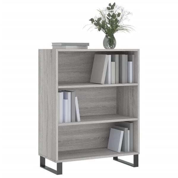 vidaxL Shelf Cabinet Grey Sonoma 69.5x32.5x90 cm Engineered Wood