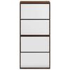 vidaXL Shoe Cabinet with Mirror 4-Layer Brown Oak 63x17x134 cm