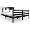 vidaXL Bed Frame without Mattress Black Solid Wood 160x200 cm