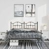 vidaXL Metal Bed Frame without Mattress with Footboard Black 135x190cm