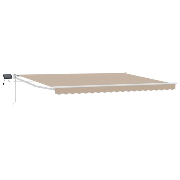 vidaXL Manual Retractable Awning with LEDs Beige 4 x 3 m