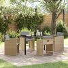 vidaXL Garden Dining Set with Cushion 5 pcs Beige Poly Rattan