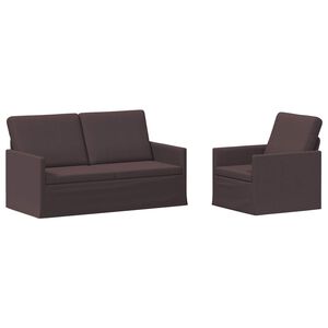vidaXL Sofa Set 2 pcs Dark Brown Fabric