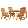 vidaXL Garden Dining Set Folding 5 pcs Brown Solid Acacia Wood