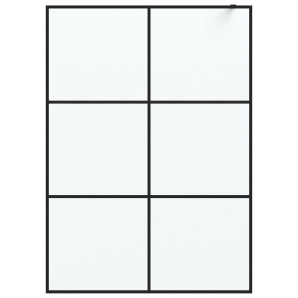 vidaXL Walk-in Shower Wall Black 140x195 cm Frosted ESG Glass