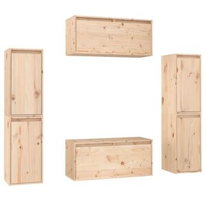 vidaXL TV Cabinets 6 pcs Solid Wood Pine