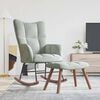 vidaXL Rocking Chair with Footstool Light Grey 78 x 61 x 98 cm Velvet