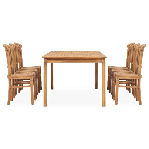 vidaXL 7 Piece Garden Dining Set Solid Teak Wood