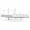 vidaXL Metal Bed Frame without Mattress with Footboard White 150x200cm