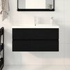 vidaXL Sink Cabinet Black oak 90 x 39 x 62 cm Engineered wood