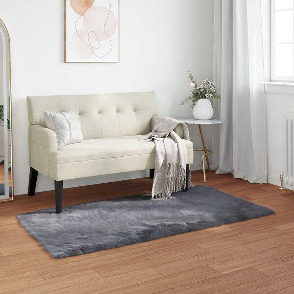 vidaXL Faux Sheepskin Rug Tafalla Anthracite 80 x 150 cm Polyester