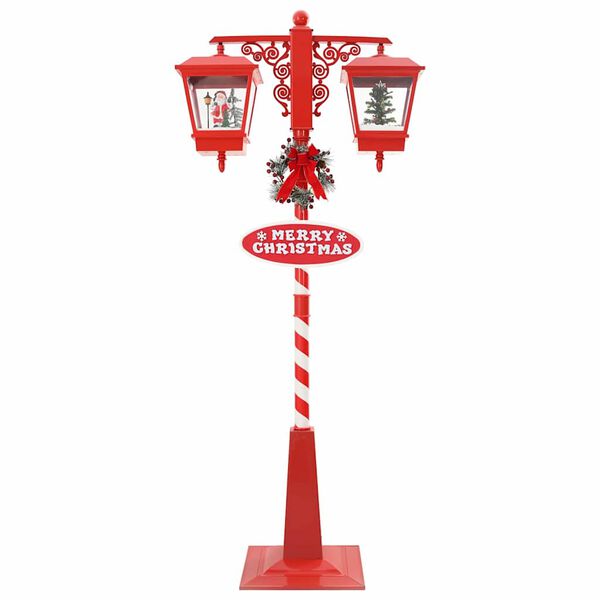 vidaXL Chirstmas Street Lamp with 2 Lanterns Red 40.5 x 80 x 188 cm