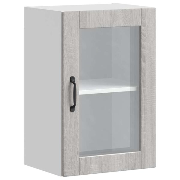 vidaXL Kitchen Wall Cabinet with Glass Door&nbsp;Porto Grey Sonoma