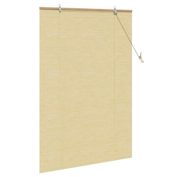 vidaXL Roller Blind with Curtains Manual Nature 120 x 160 cm Bamboo