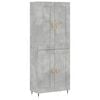 vidaXL Highboard Concrete Grey 69,5x34x180 cm Engineered Wood