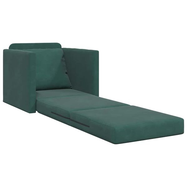 vidaXL Sofa Bed Dark Green 74 x 77 x 81 cm Velvet