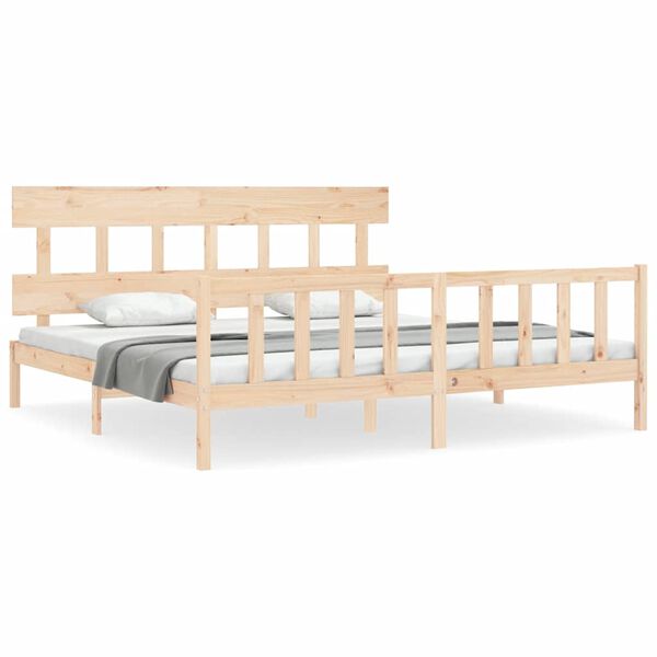 vidaXL Bed Frame without Mattress Super King Size Solid Wood Pine