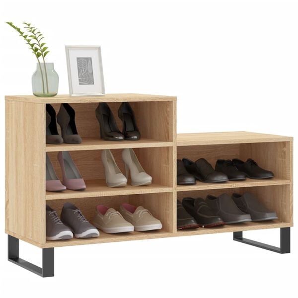vidaXL Shoe Cabinet Sonoma Oak 102x36x60 cm Engineered Wood