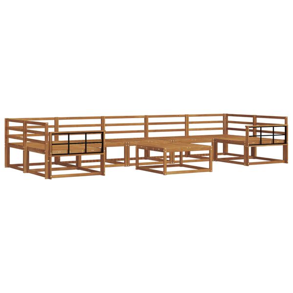 vidaXL Outdoor Sofa Set 8 pcs Natural Solid Acacia Wood