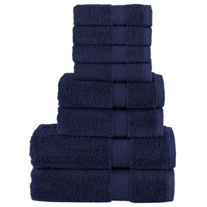 vidaXL 8 Piece Premium Towel Set SOLUND Navy Blue 600 gsm